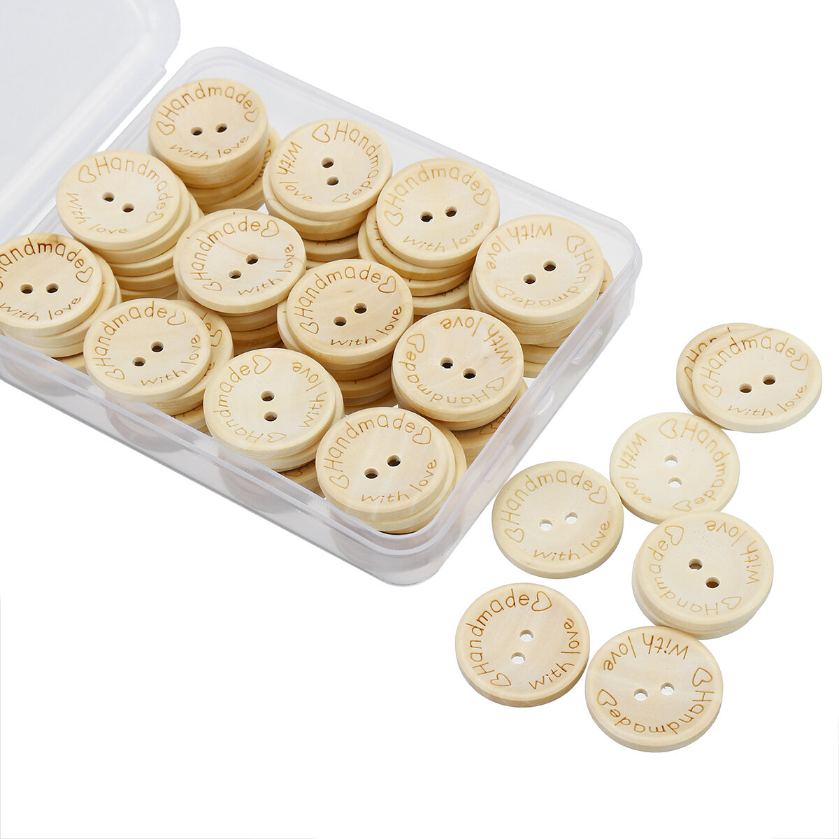 80Pcs Buttons Set 25mm Round Two Holes DIY Button Clothes Making Repairing Accessories For Children