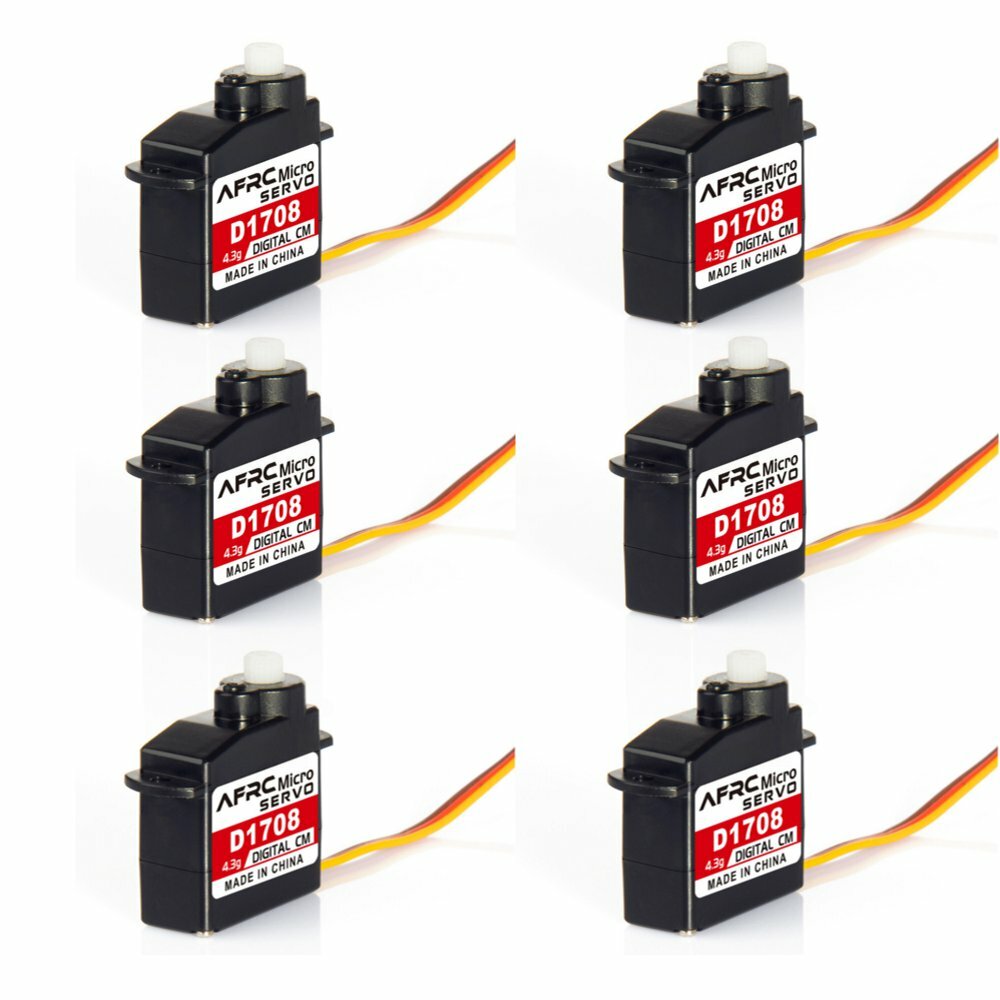 

6PCS AFRC D1708 4.3g Micro Plastic Gear Digital Servo With for JST 1.25 Plug For RC Airplane Helicopter Robots