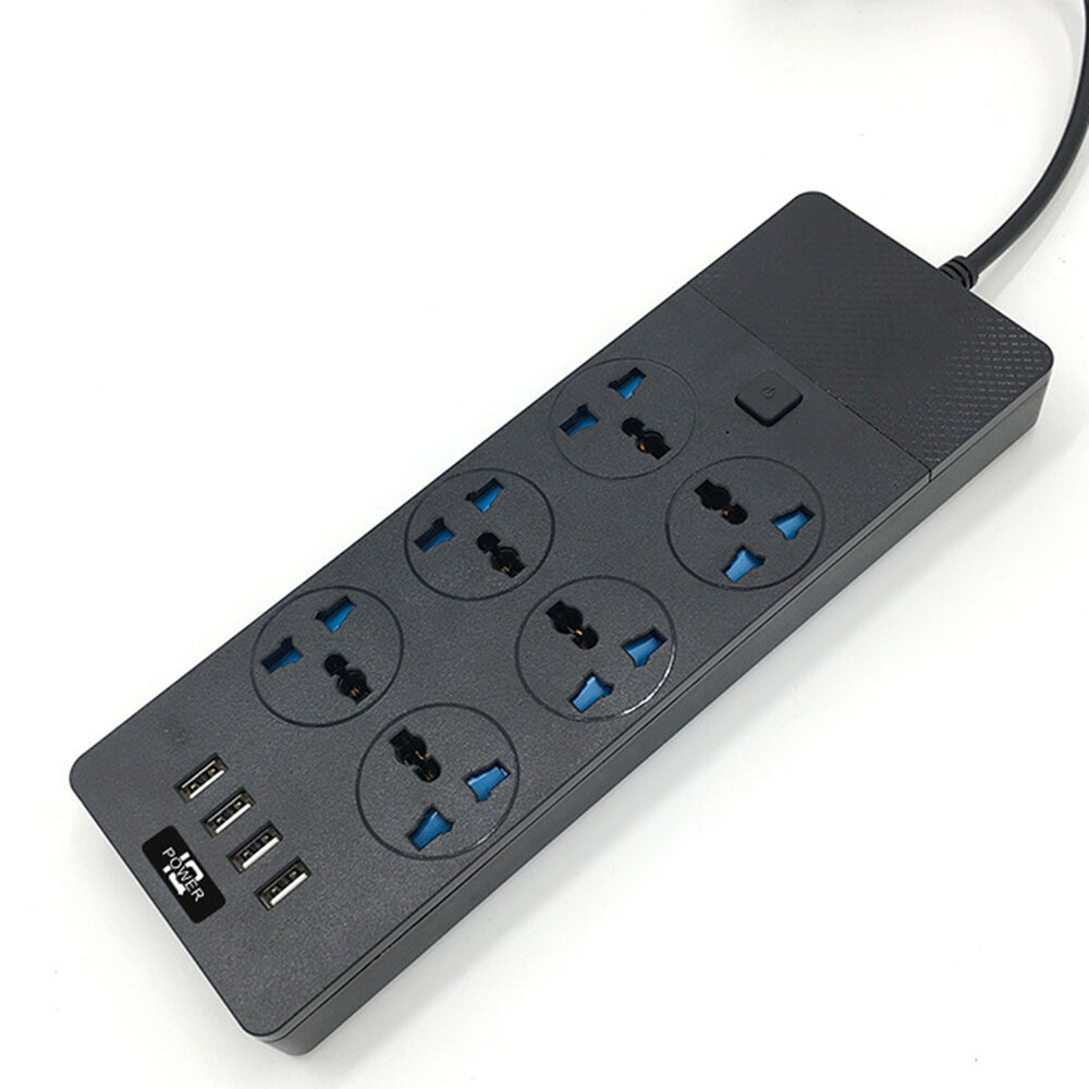 

ONESAM OS-T12 3000W Power Socket Power Strip Support UK US EU Plug with 4 USB Ports For Phone Laptop