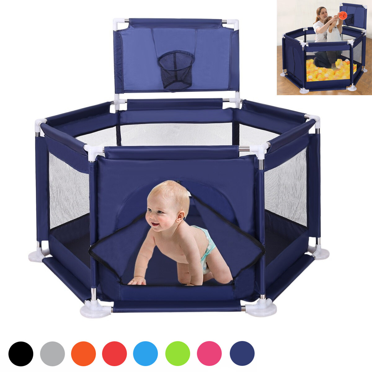 6 zijdige opvouwbare babybox Speelhuis Interactieve kinderen Peuterkamer met veiligheidshek