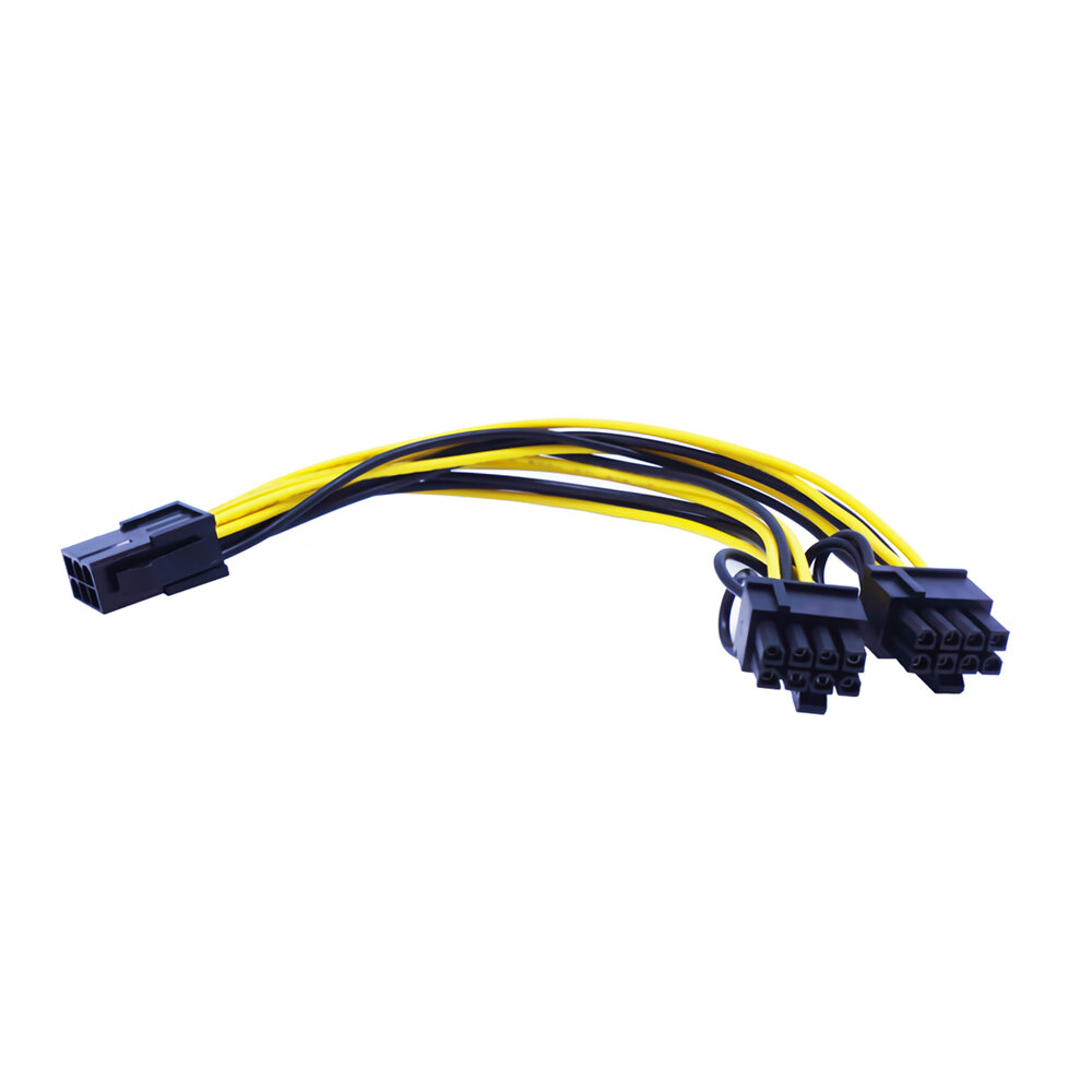 6Pin to Dual 6+2Pin Graphics Card Power Cable Extension Motherboard Graphics Video Card Y-Splitter Hub Power Cable