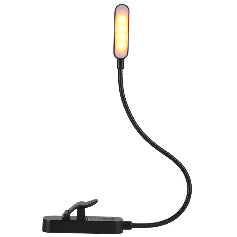 YJD-5331 USB 12LED / 8LED leeslamp Drie kleurtemperatuur geleidelijk dimmend boekklemlicht