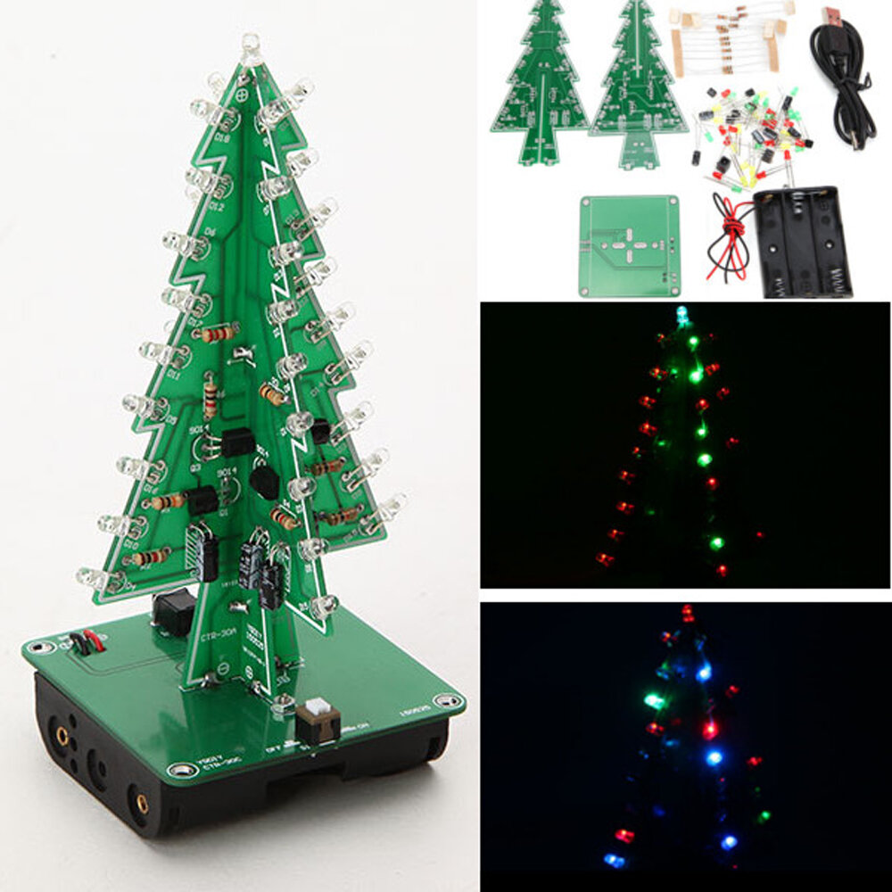 Geekcreit? DIY Christmas Tree LED Flash Kit 3D Electronic Learning Kit