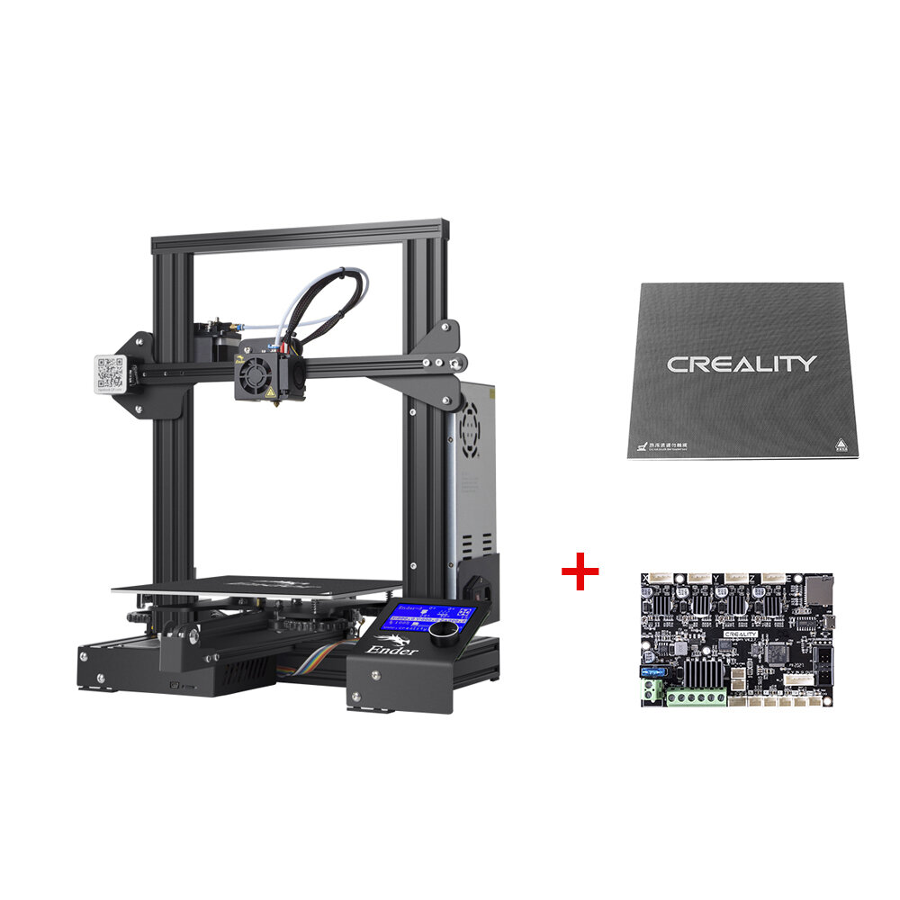 Creality 3D® Customized Version Ender-3X / Ender-3Xs 3D Printer Kit 220x220x250mm Printing Size With Removable Glass Plate Platform/V1.1.5 Super Silent Mainboard/Power Resume Function