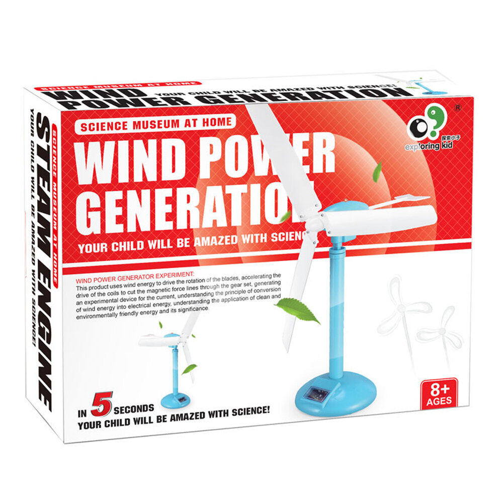 

Exploring Kid EK-D017 Creative DIY Assembly Wind Power Generator Science Experiment Model Early Education Toy