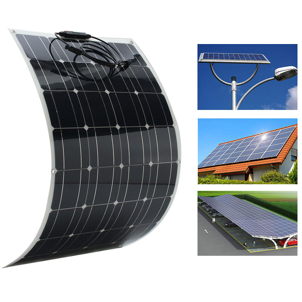 100W 18V Solar Panel l 1.5m Cable 5400Pa Pressure Mono-crystalline Semi-flexible PanelPower Bank