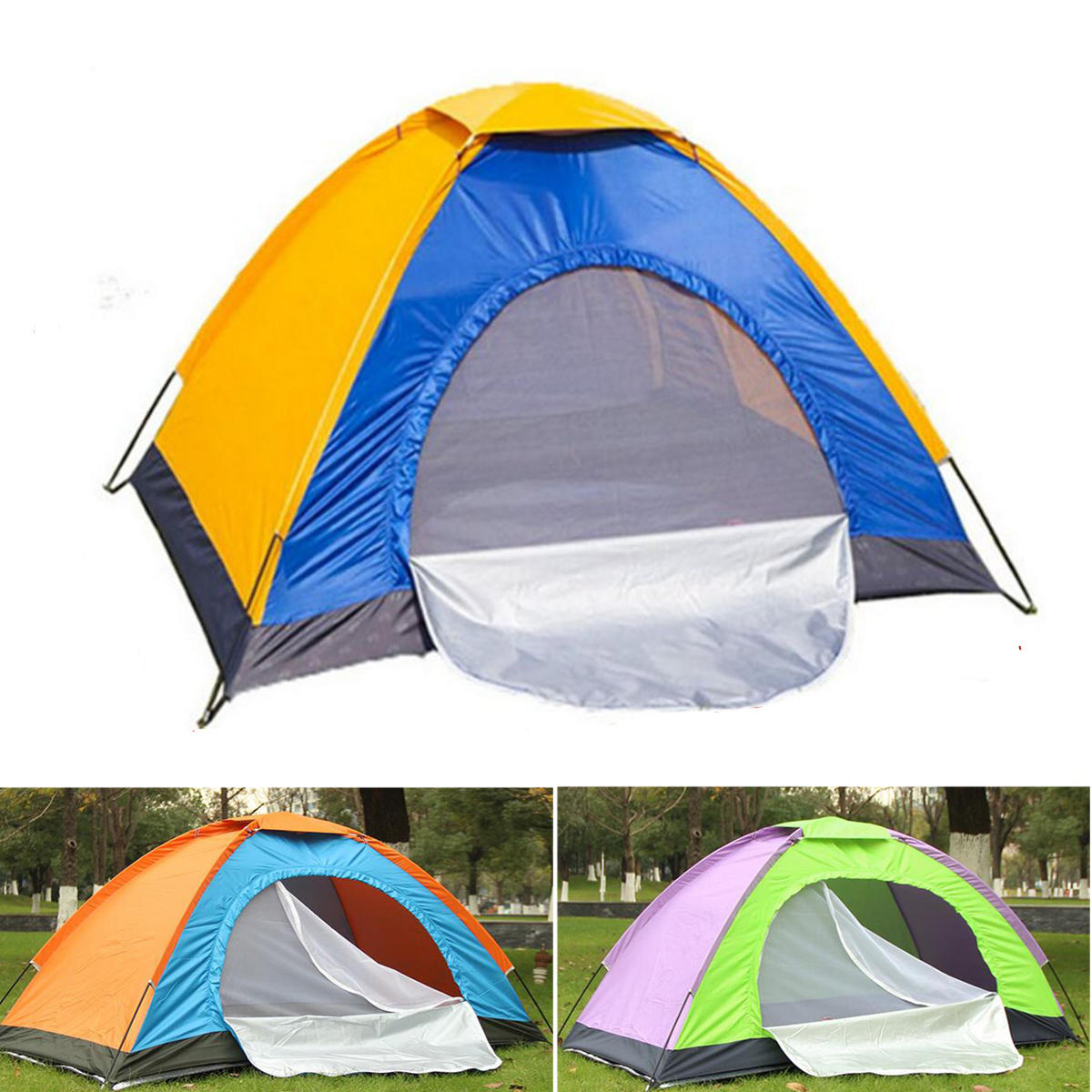 raagbare enkele tent voor buiten kamperen, waterdicht, bescherming tegen de zon op het strand
