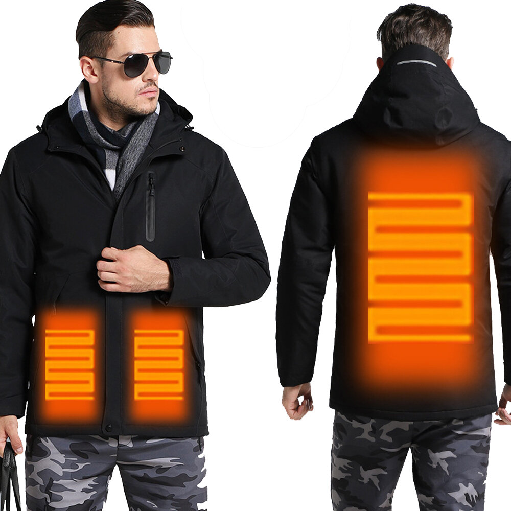 Men Women Electric Heated Jackets Constant Temperature USB Heating Clothes Winter Thicken Windproof Warm Hooded Coats Mo