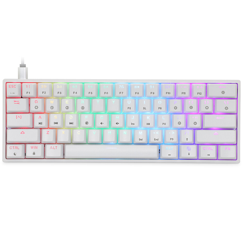 Geek Customized GK61 Mechanical Keyboard 61 Keys Hot Swappable Gateron Optical Switch RGB Type-C Wired Programmable 60%