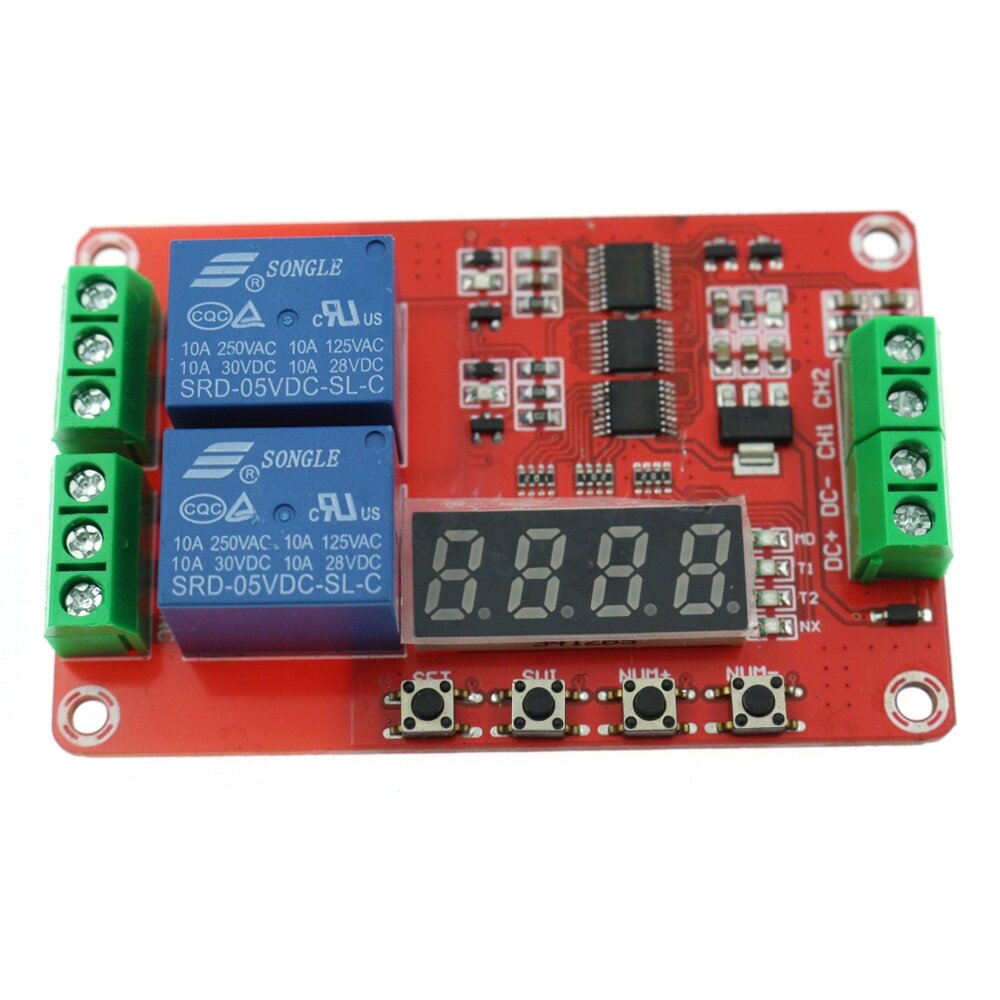 5V 12V 24V 2 Channels Multi-function Relay Module/Time Delay/Self Lock/Cycle/Timing Relay Module PLC