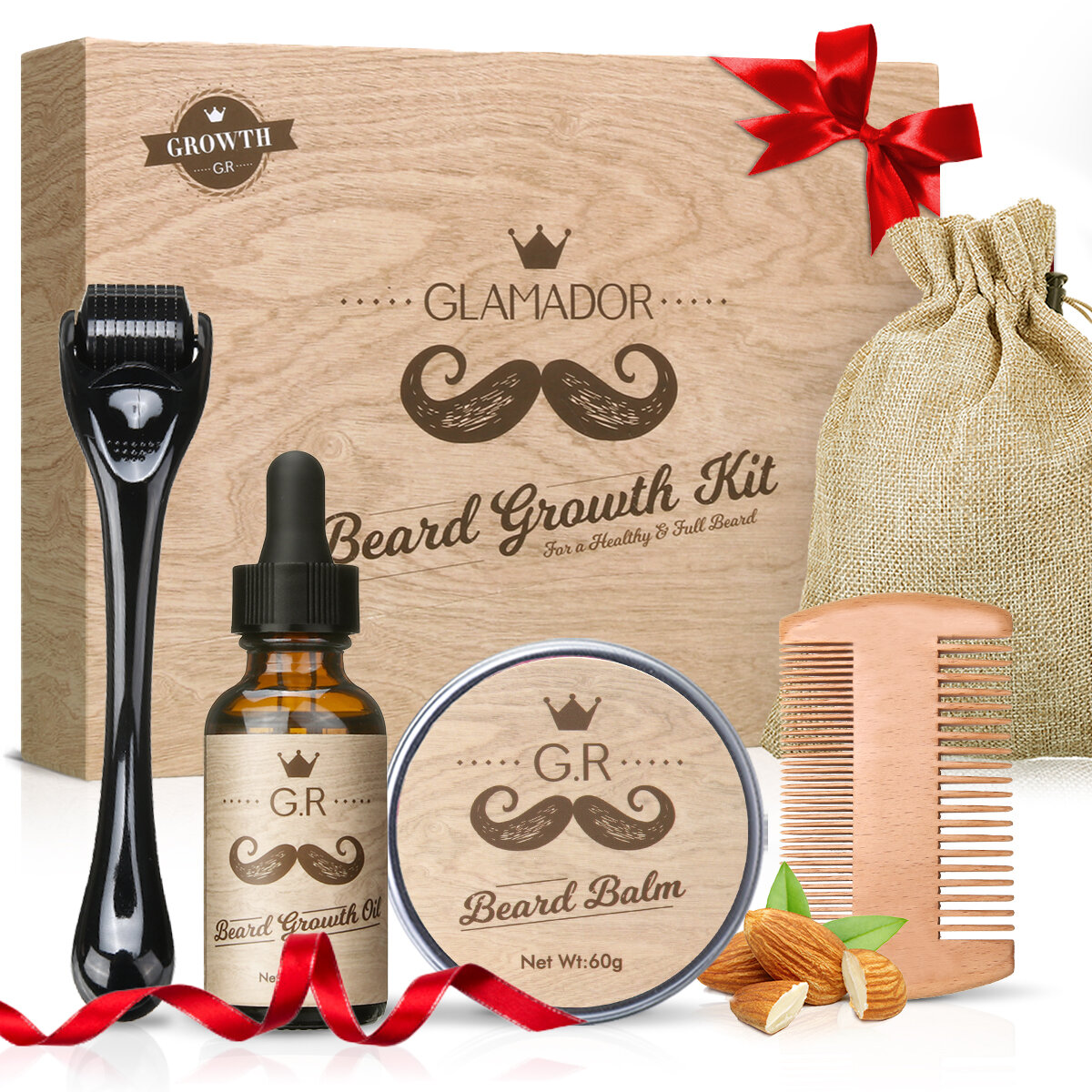 GLAMADOR Professional Men Beard Growth Kit Multifunctional Beard Care Grooming...