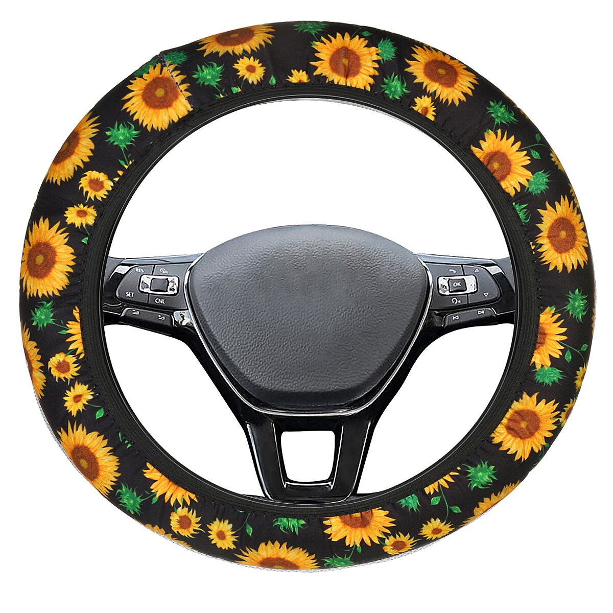 38cm Universal Car Steering Wheel Cover Protector Suede Anti-Slip Multi-color