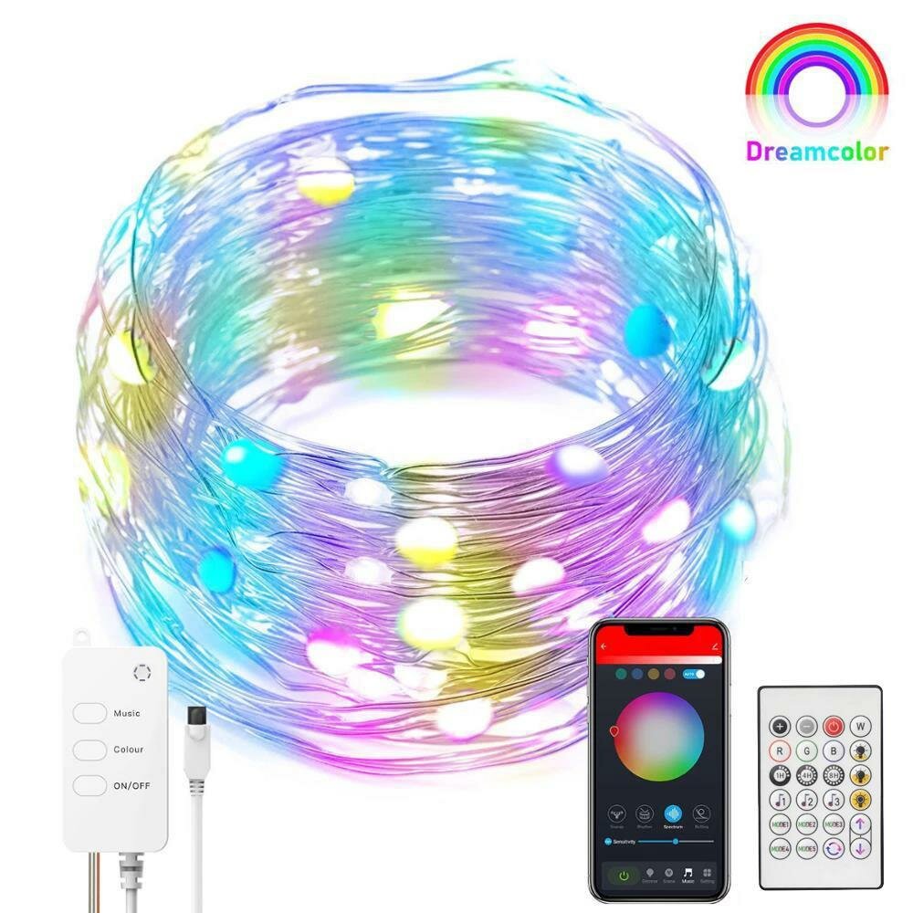Smart Rainbow Lights WIFI Smart String Lights Vakantie Kerstdecoratie Koperdraad 5V USB-voeding Lich