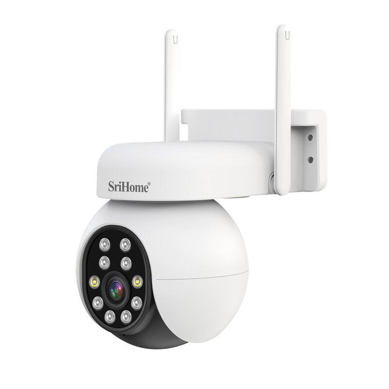 

Srihome SH052 5MP Smart WiFi Home Surveillance Camera Wireless PTZ IP Color Night Vision AI Auto Tracking Sound&Light Al