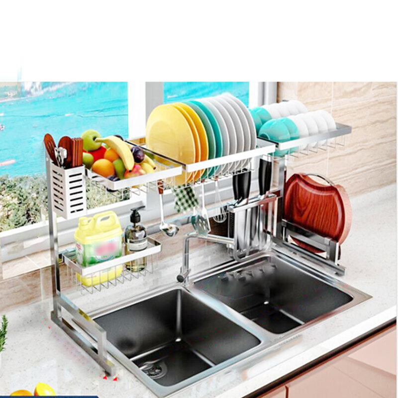 المطبخ تخزين الرف متعدد الطبقات التخزين البلاستيكية الترتيب المنزلي لأطباق المطبخ