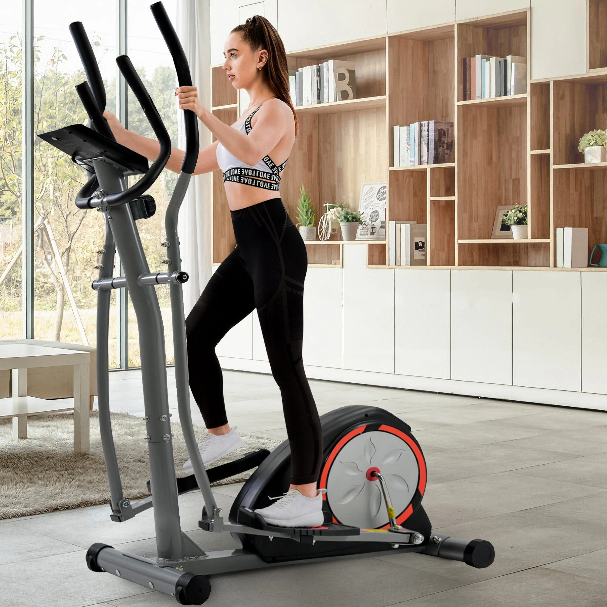 Bominfit Exercise Bike 5KG Flywheel 8 Levels of Magnetic Resistance Silent Portable Movable Bicycle Home Exercise Aerobic Training Indoor Cycling Bike