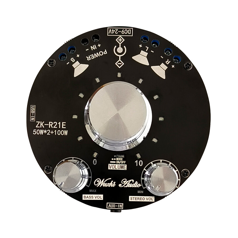 ZK-R21E Volume-indicator Bluetooth-audio-eindversterkerkaart 2.1-kanaals subwoofermodule