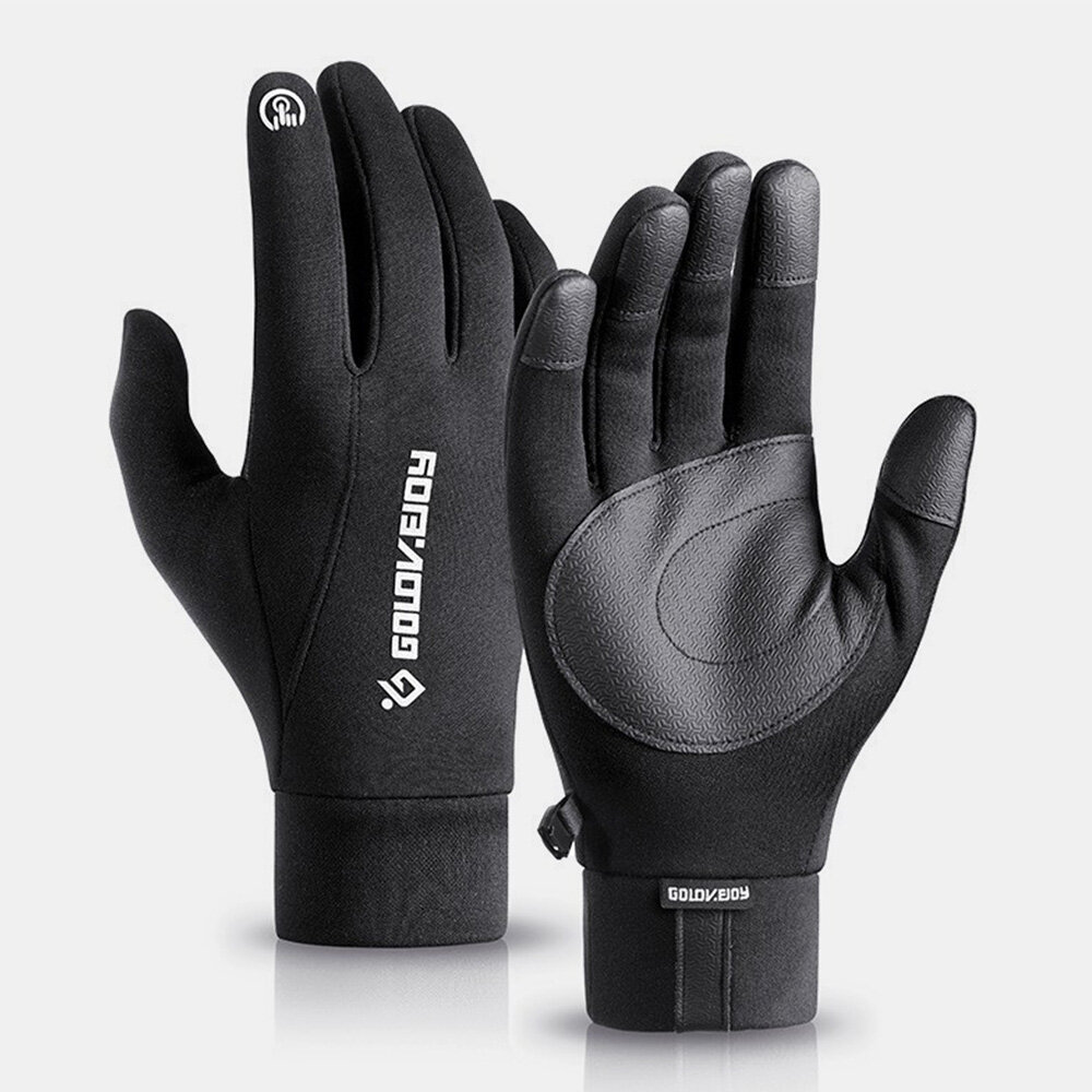 Men Plus Velvet Full-finger Outdoor Waterproof Windproof Warmth Non-slip Wear-resistant Touchscreen 