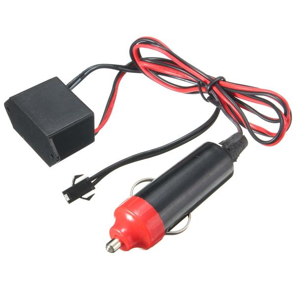 DC12V Cigarette Lighter Driver Controller For 1-10M LED El Wire Glow Flexible Neon Decor