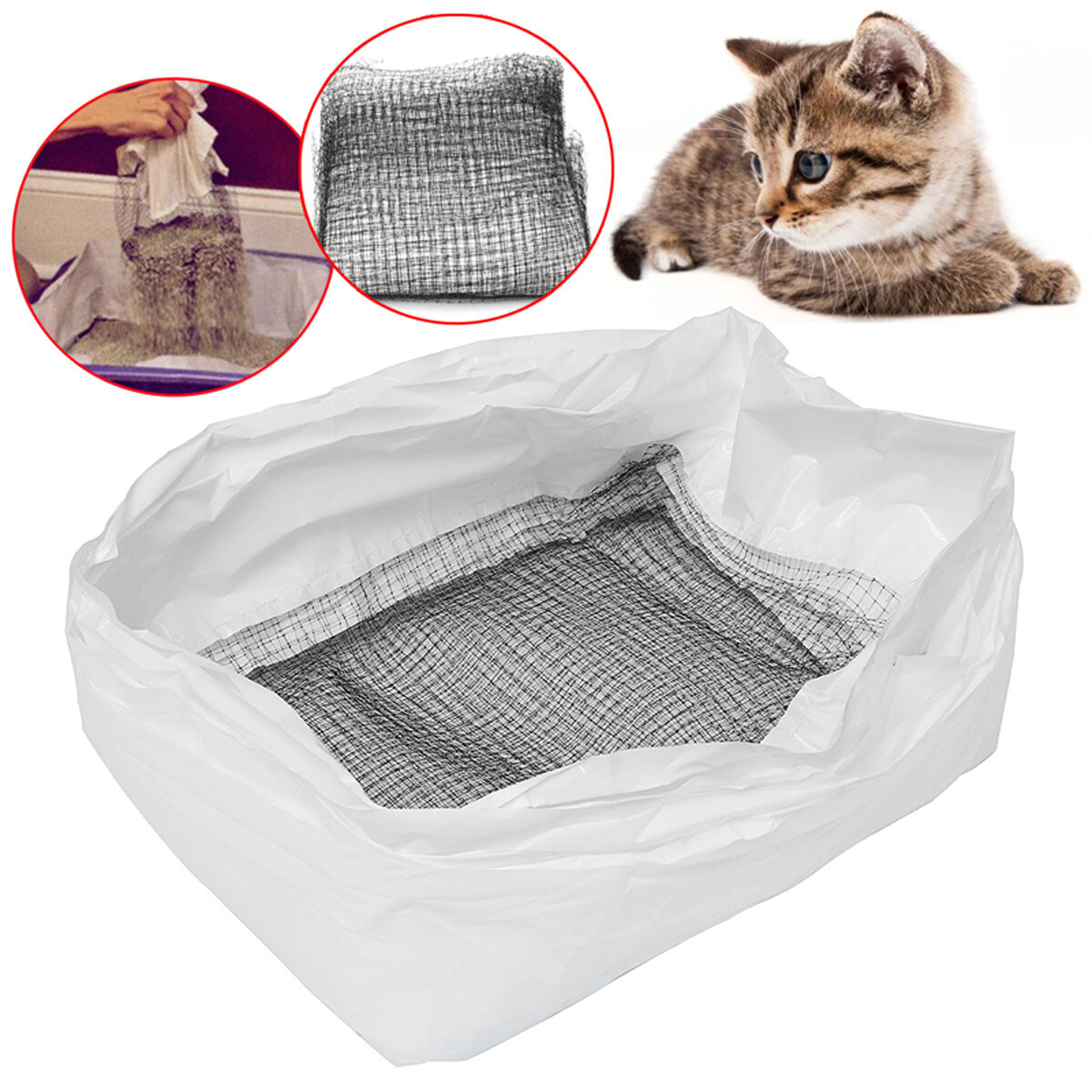 10pcs Cat DisposableToilet Litter Tray Box Liners Pet poop Bags 7x26cm