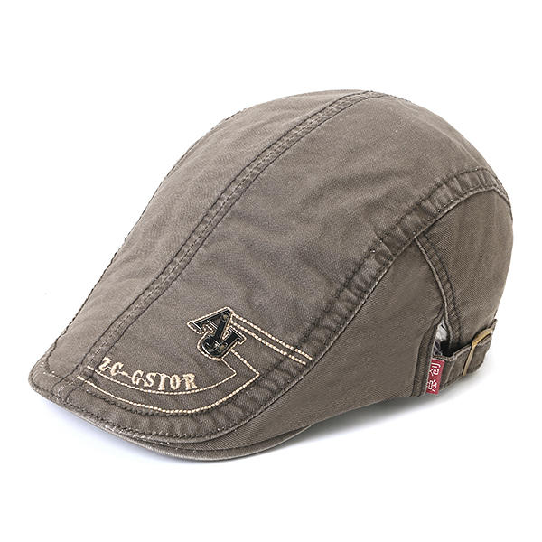 Mens Cotton Embroidery Letter Rivet Berets Caps Casual Sport Visor Golf Hat