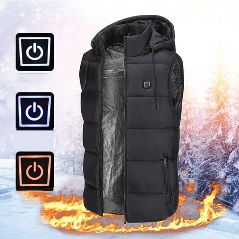 TENGOO Unisex 3-Gears Heated Jackets USB Electric Thermal Clothing 2/9/11/13/15 Places Heating Winter Warm Vest Outdoor