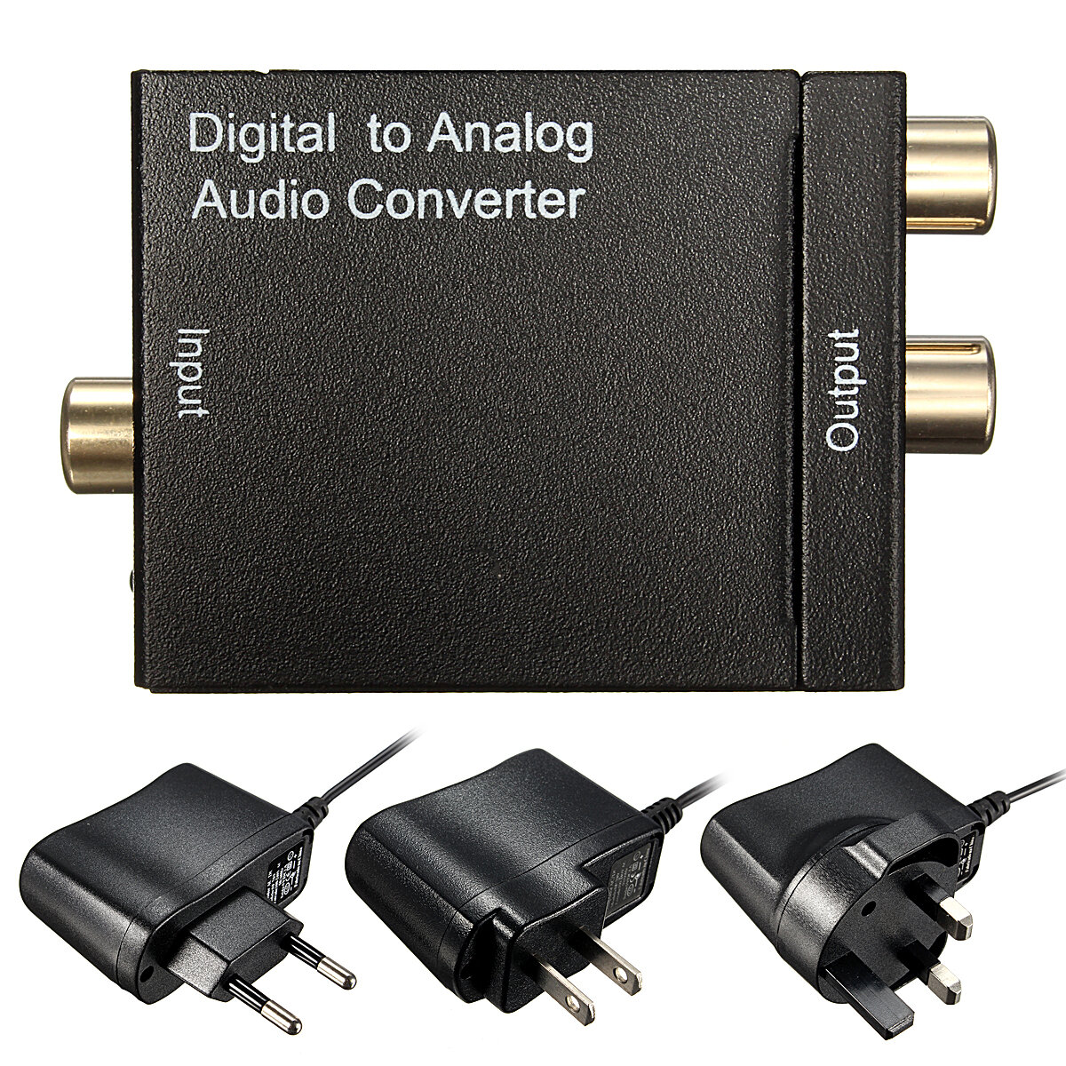Portable RCA Coaxial Digital Optical Toslink Signal to Analog Audio Converter