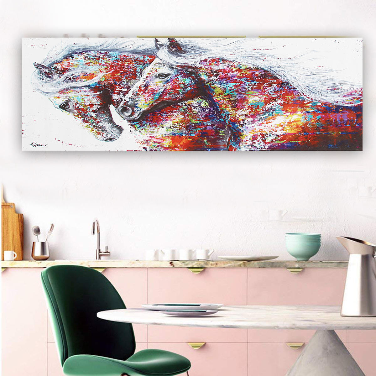 Colorful Horse Home Decoration Canvas Paintings Combinations Painting