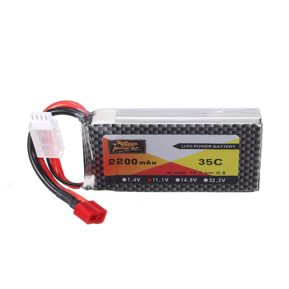 ZOP Power 11.1V 2200mAh 35C3S Lipo Battery T Plug For RC Models