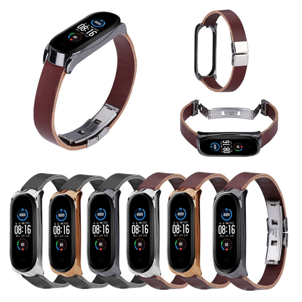 Bakeey Buckle Shell Double Button Butterfly Buckle Replacement Strap Smart Watch Band For Xiaomi Mi Band 5 Non-original