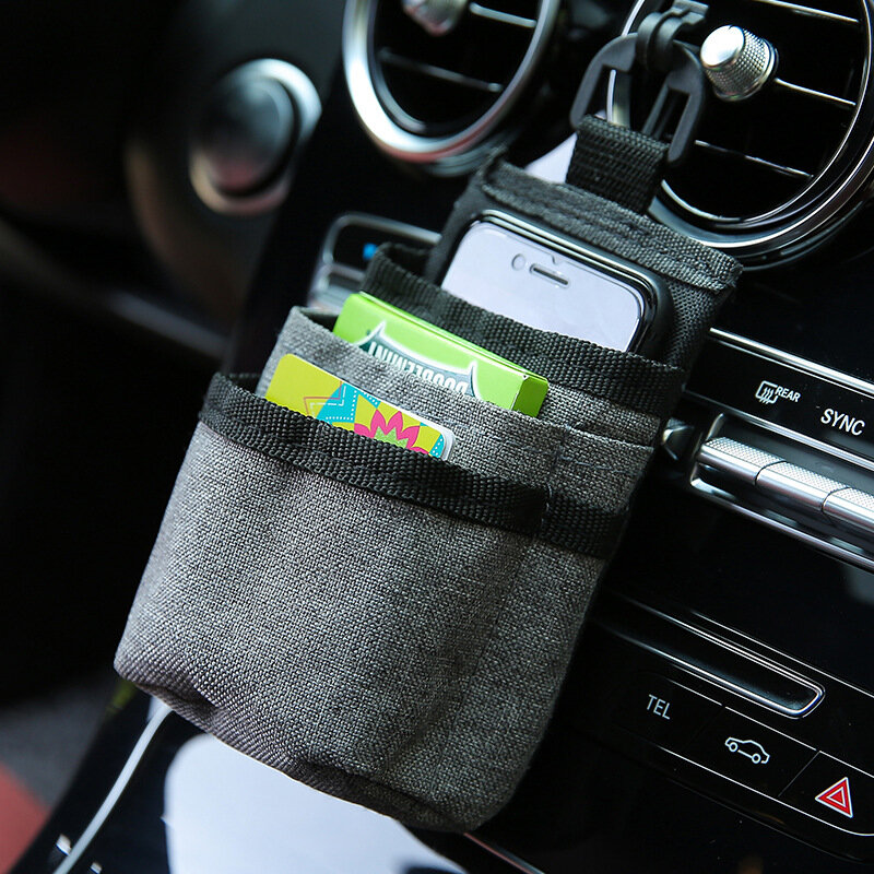 Universele Multi-Layer Pocket Car Air Vent Houder Mobiele Telefoon Tas Opbergtasje