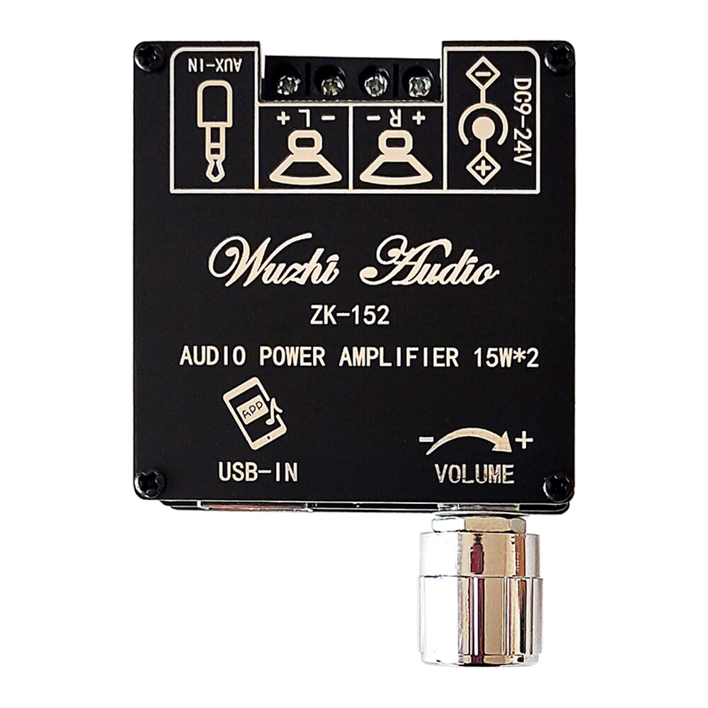 

ZK-152 Bluetooth 5.1 Audio Digital Power Amplifier Board Module 2.0 Stereo Dual Channel 15W+15W
