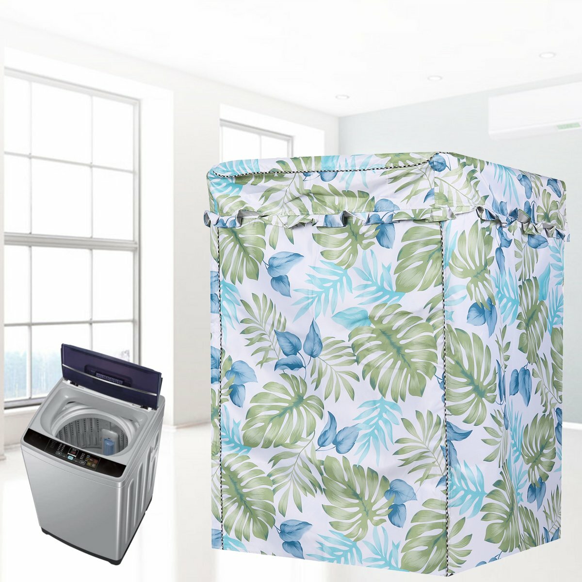 Waterdichte Wasmachine Cover Home Polyester Roller Wasserij Zilveren Coating Stofdichte Case Cover