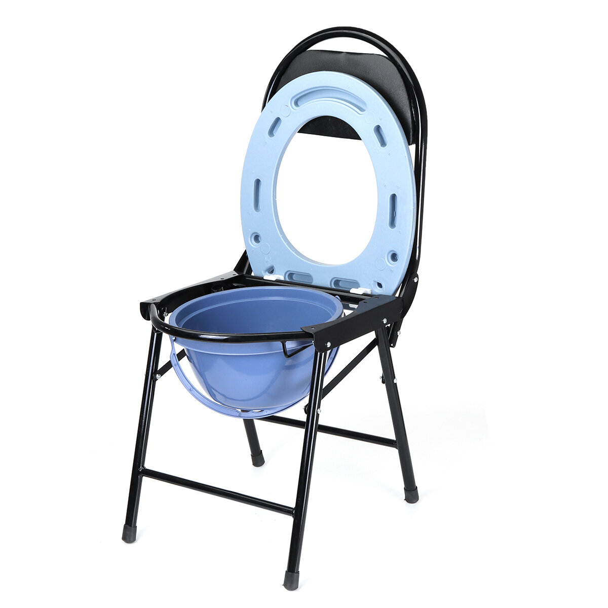 35x39x78cm Folding Commode Potty Chair Steel Plastic Chair for The Elderly Gravid