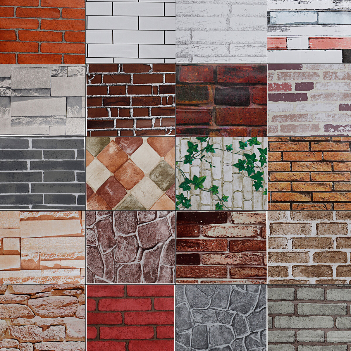 3D Retro Wall Sticker Self-adhesive Simulation Brick Rock Wallpaper Home Office Wall Decor Stickers