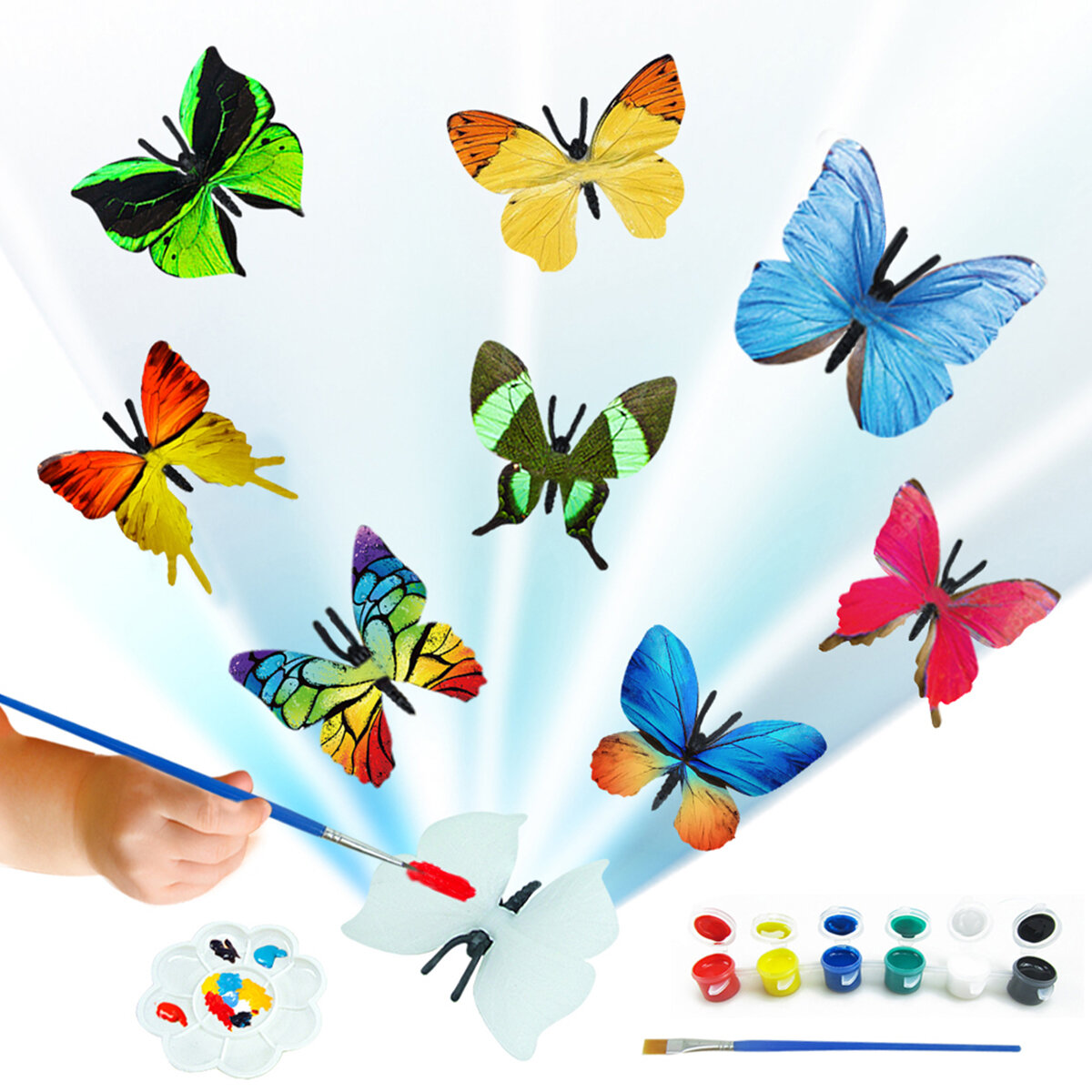 37 stks / set diy schilderen vlinders handgeschilderde verf art ambachten graffiti pigment set kids 
