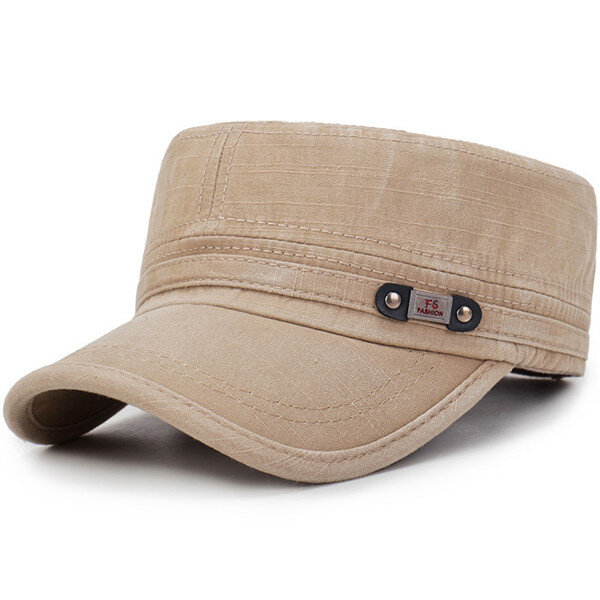 Image of Collrown Mens Washed Cotton Flat Top Hut Outdoor Sonnenschutz Militr Army Peaked Dad Cap