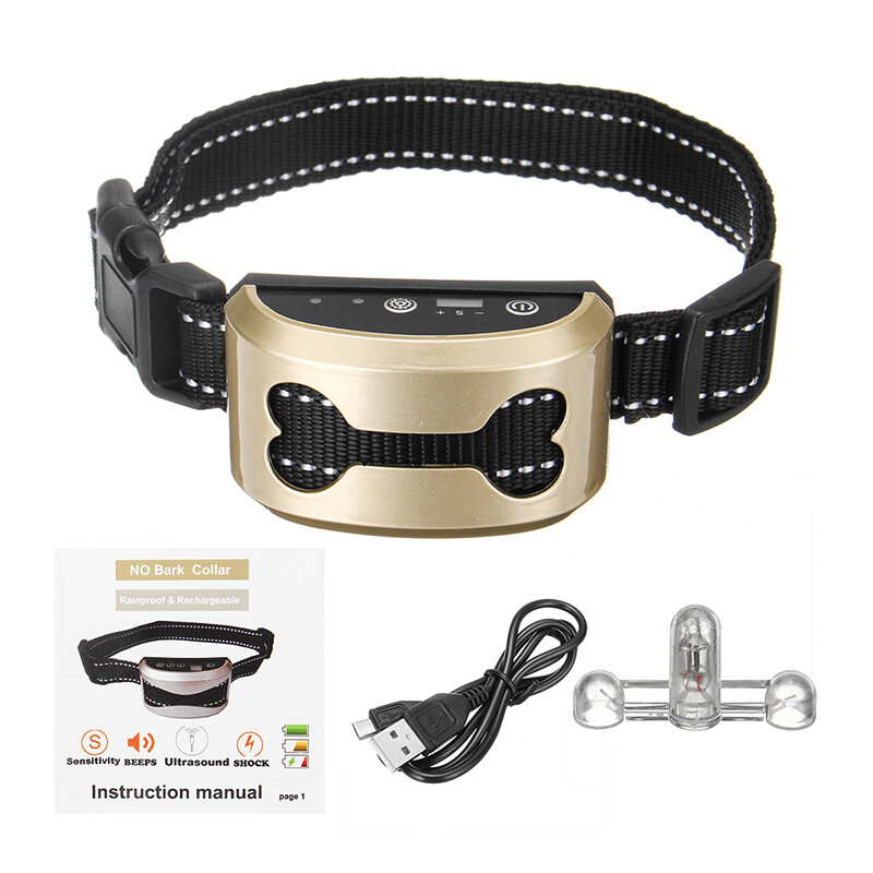 

Electric Dog Anti Barking No Bark Collar Control Collars Warning Beeper Shock Training Collar for Small Medium Large Dog