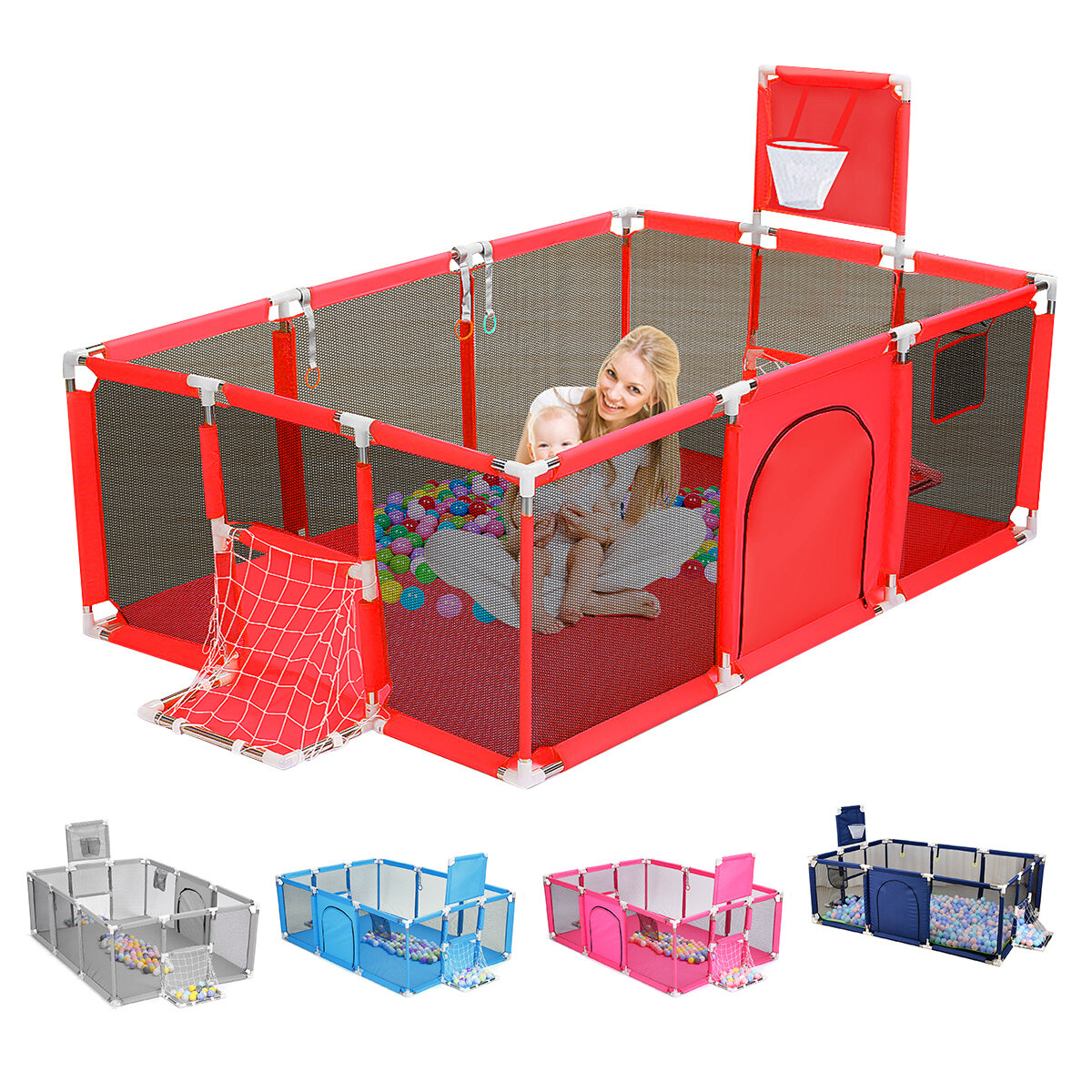 3 in 1 babybox Interactieve veiligheid Indoor Gate Play Yards Tent Basketbalveld Kindermeubels voor kinderen Groot droog zwembad Speeltuin Park 0-6 jaar Hek