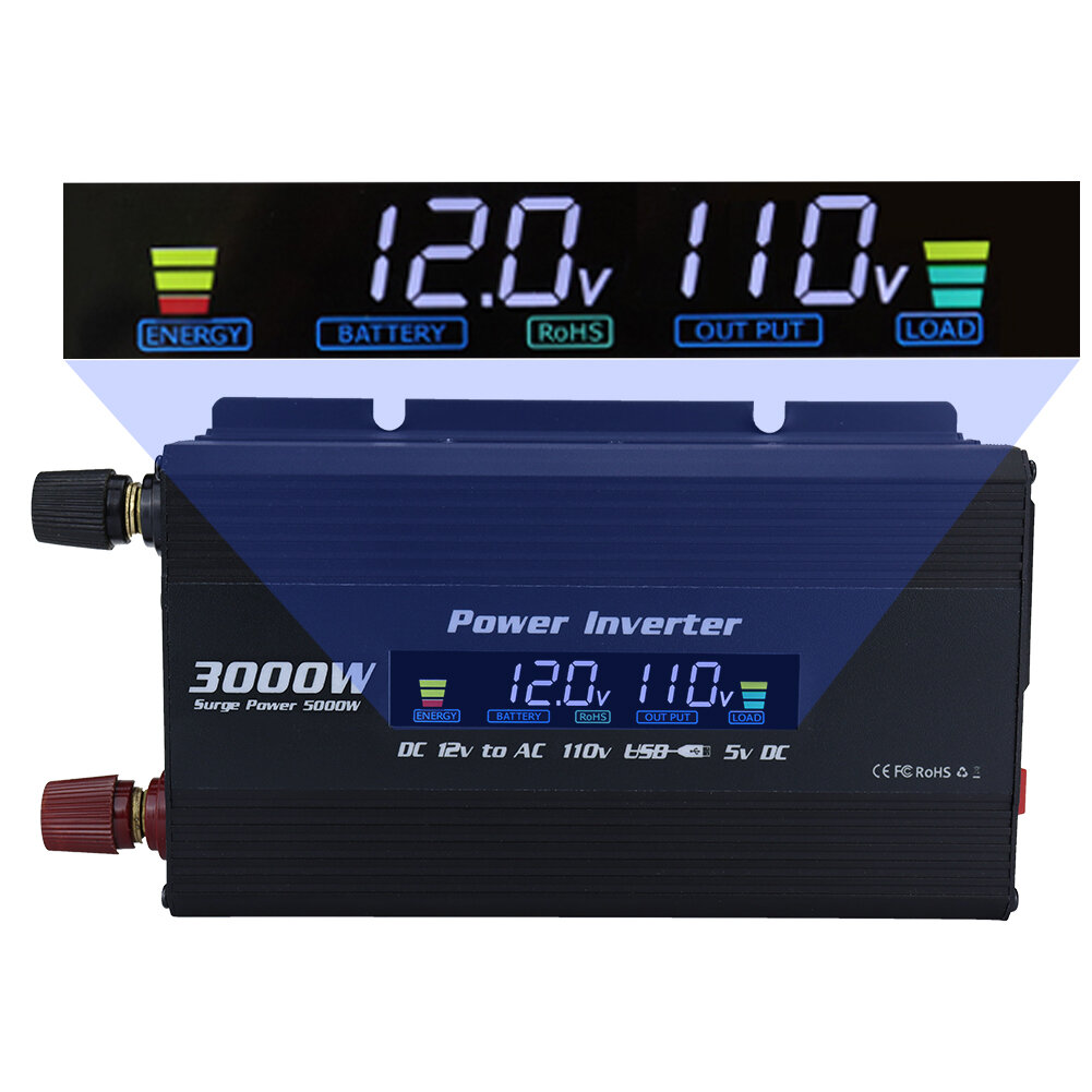 3000W Modified Sine Wave Inverter - Reliable Power for RVs and Boats with Overload Protection and USB Output