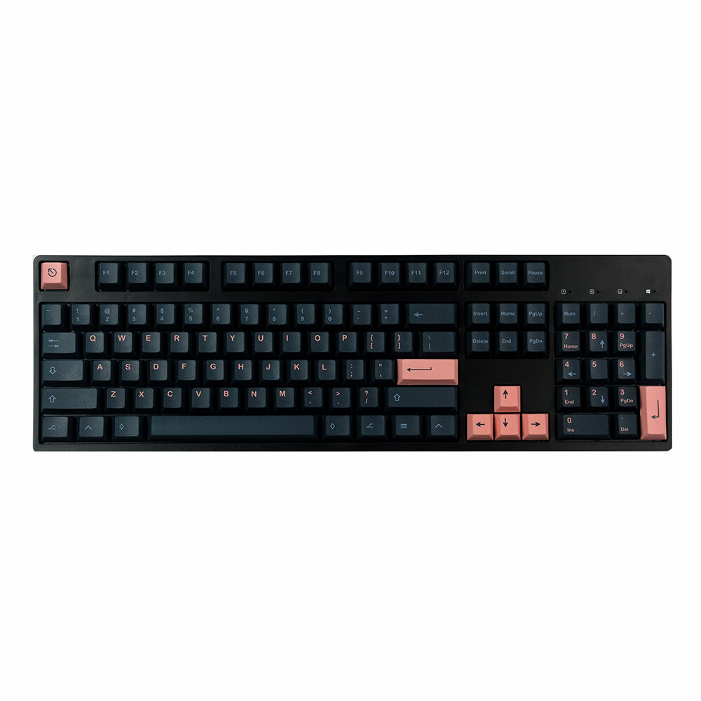 140 Keys Black&Pink Keycap Set Cherry Profile PBT Sublimation Keycaps for Mechanical Keyboard