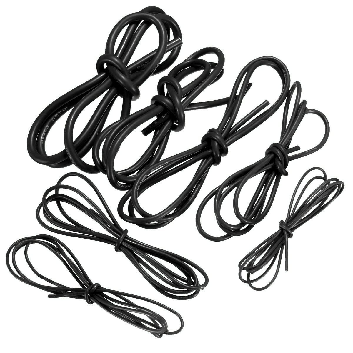 DANIU 1 Meter Zwart Silicon Wire Cable 10/12/14/16/18/20 / 22AWG Flexibele Kabel