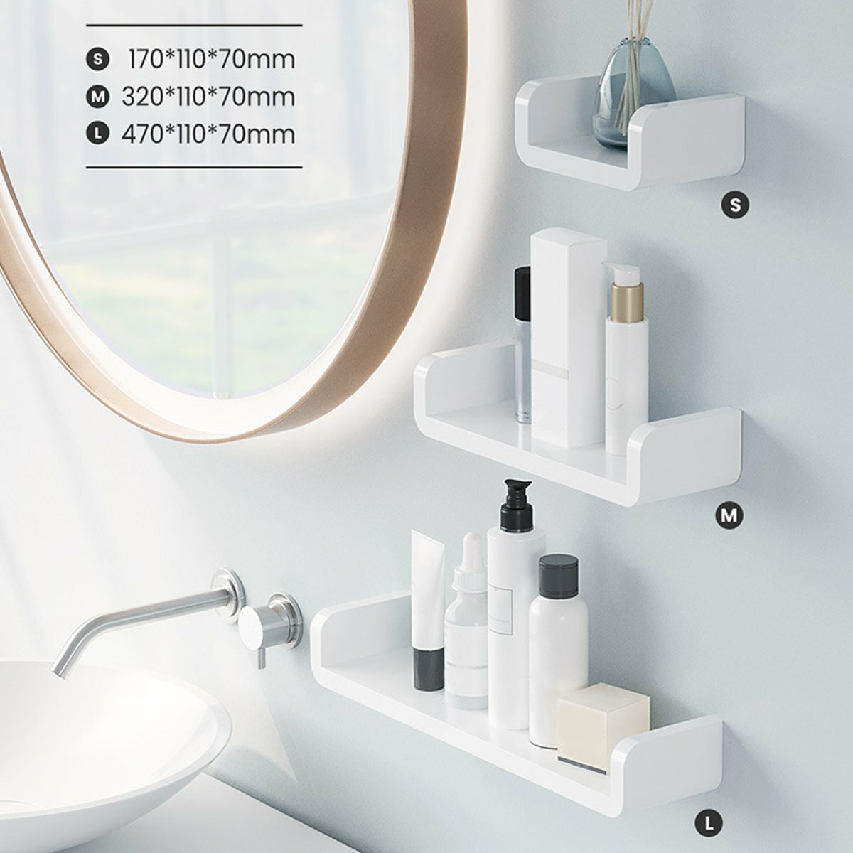 

Bakeey Storage Holder Waterproof Cosmetic Shelves Wall Hanging Bathroom Shower Shelf Caddy Shower Rack Kitchen Spice Rac