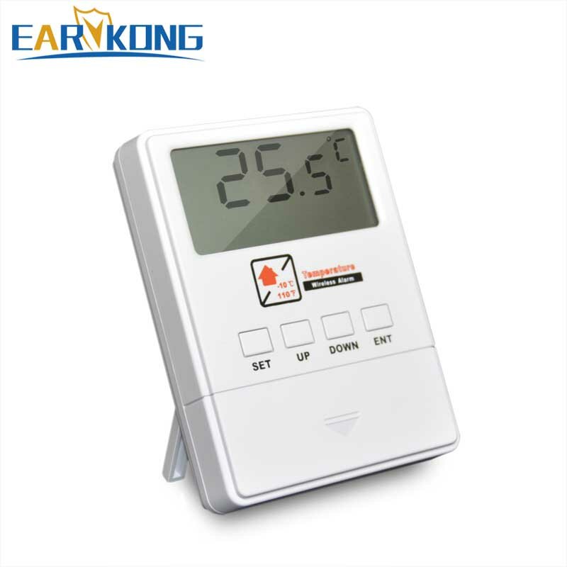 Earykong temperature sensor 433mhz wireless with lcd screen 1527 chips real-time display for home burglar alarm system