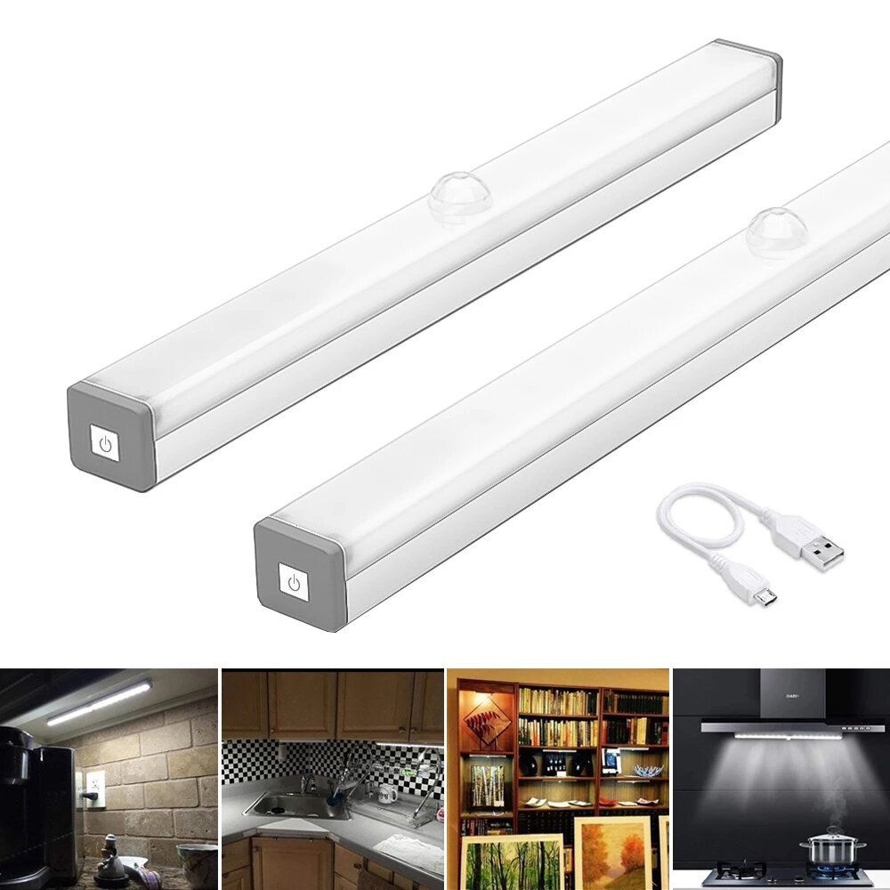 LED Motion Sensor Under Cabinet Closet Night Lights Rechargeable Kitchen Lamp US 