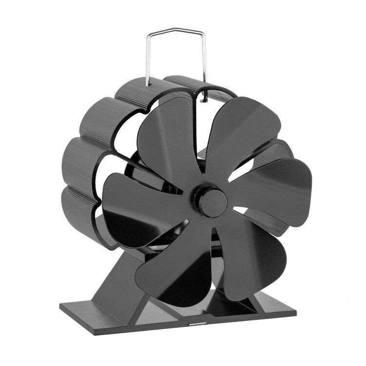 6 Blade Fireplace Fan Mini Heat Powered Stove Fan Wood Burner Eco-fan Quiet Fireplace Fan Efficient Heat Distribution