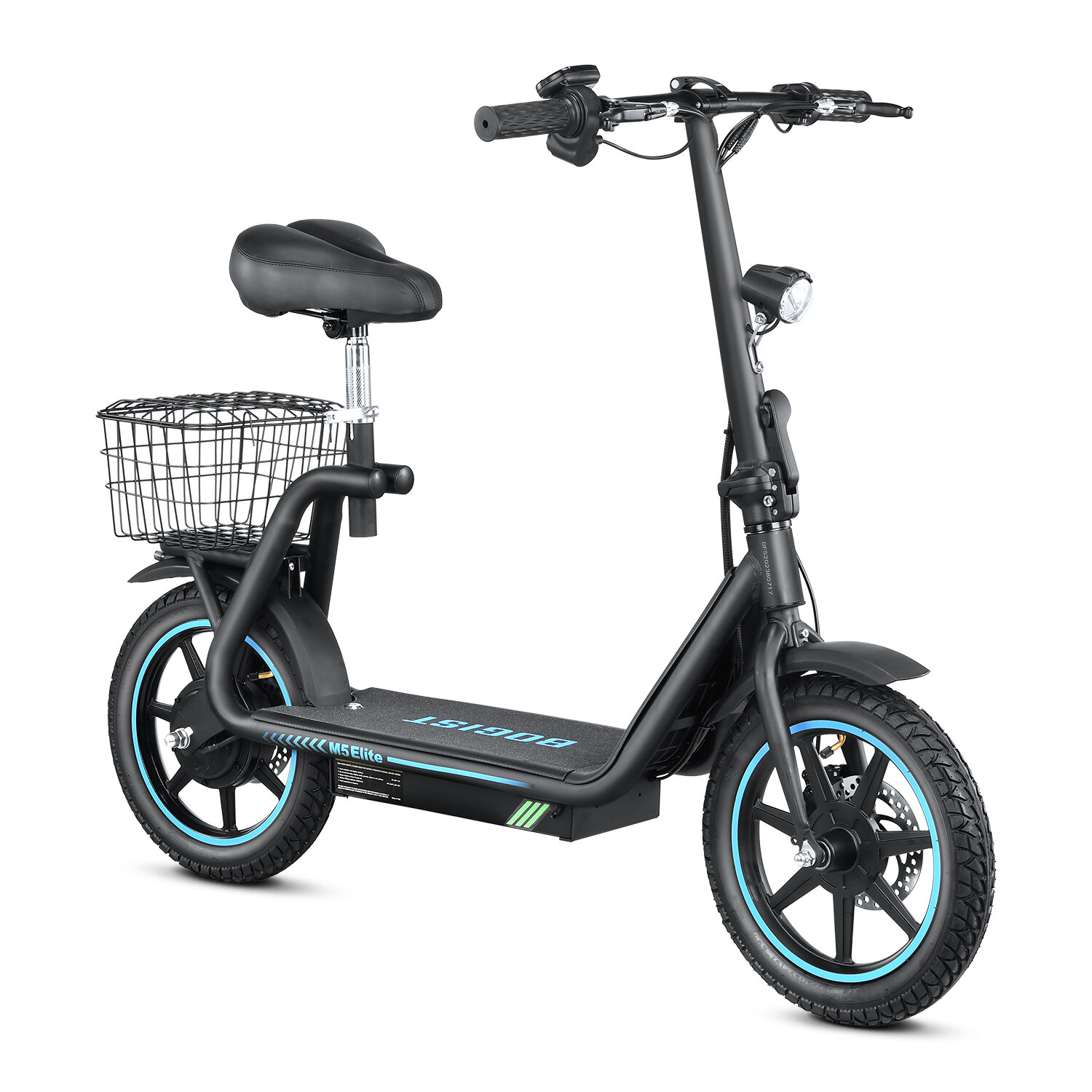 [EU DIRECT] BOGIST M5 Elite Electric Scooter with Seat 500W Motor 48V 13AH Removable Battery 14inch Tires 40-45KM Max Mi