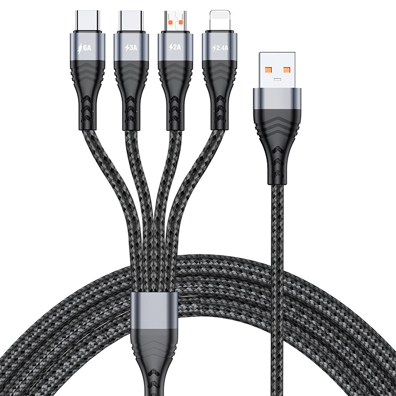 Bakeey?4?in?1?Fast?Cable Type-c 6A Verlichting 2.4A Kabel Snel opladen voor iPhone Xiaomi Huawei
