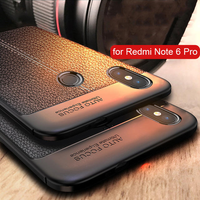 Bakeey Litchi Pattern Soft TPU Anti-fingerprint Back Protective Case For Xiaomi Redmi Note 6 Pro Non