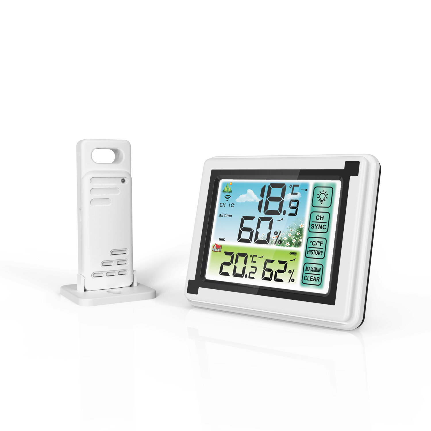 LCD Wireless Weather Station Indoor Outdoor Forecast Sensor Clock Thermometer 